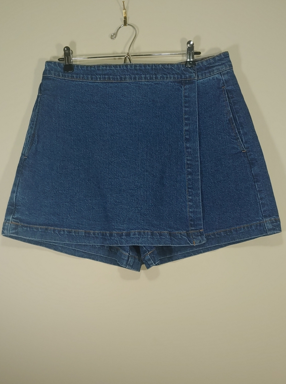 Habitual Women's Denim Skort Shorts in Blue Size L